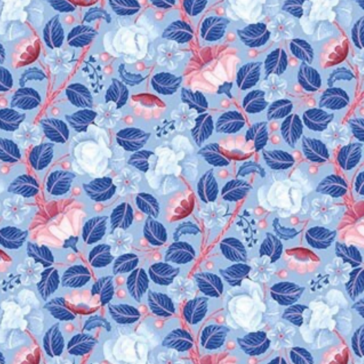 Willowberry Lane Floral All-Over - Blue Multi - Northcott Fabrics