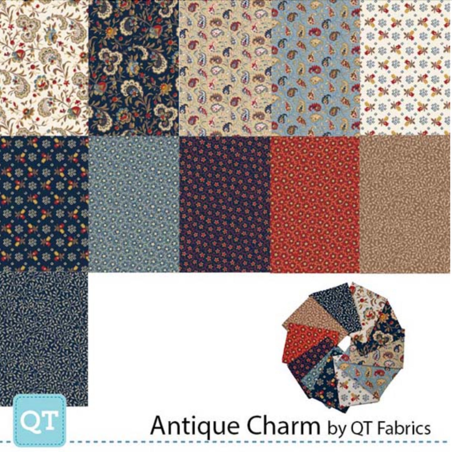 Antique Charm 11 pc Fat Quarter Bundle - QT Fabrics