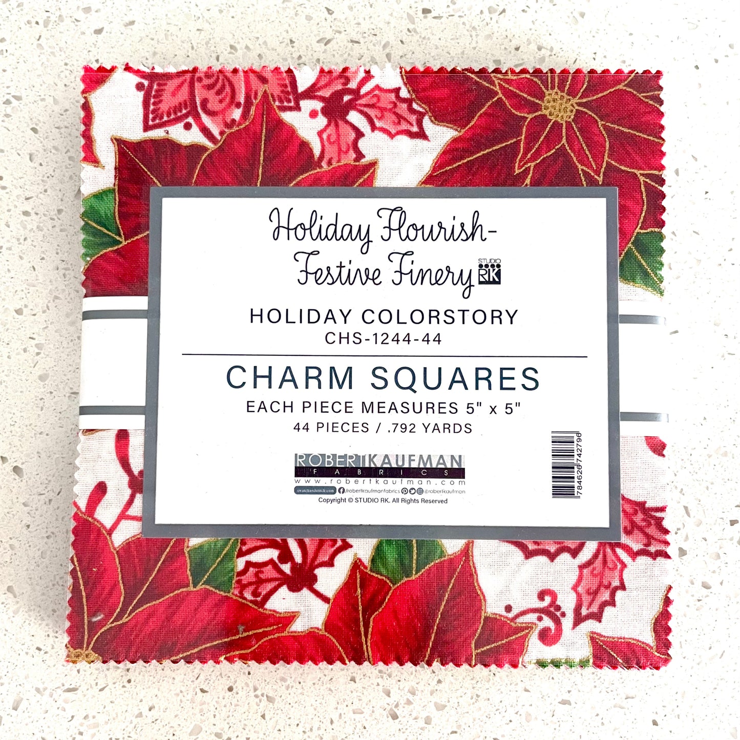 Holiday Flourish Festive Finery 2024 Charm Squares - 44 pcs - Robert Kaufman