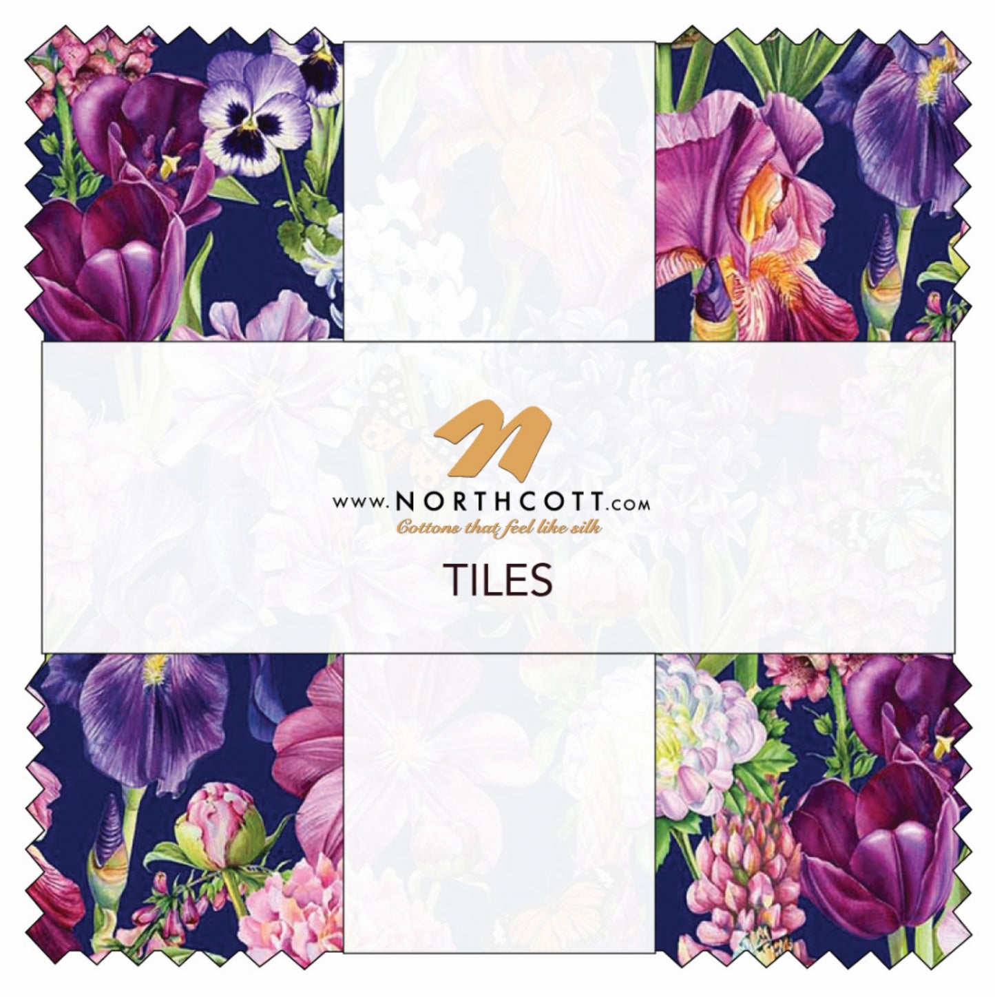 Deborah's Garden Tiles 42 pcs 10" Squares - Michel Design Works for Northcott Fabrics