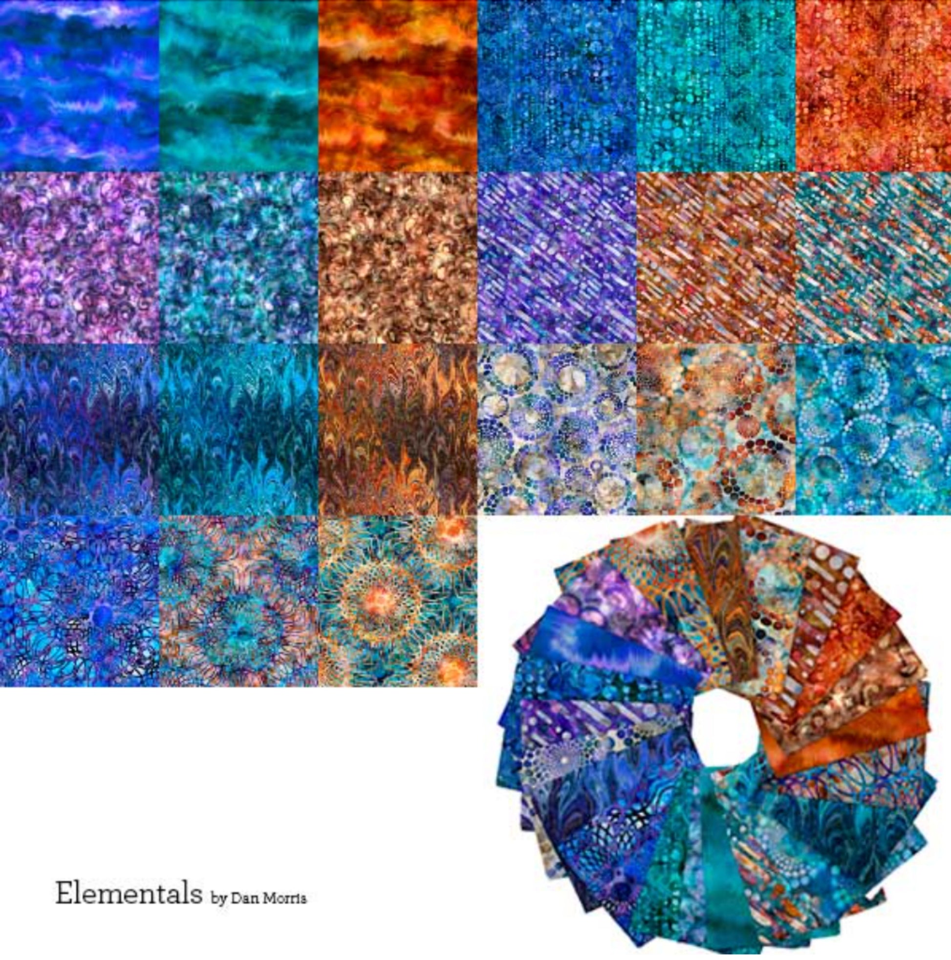 Elementals 21 Pc Fat Quarter Bundle by Dan Morris for QT Fabrics