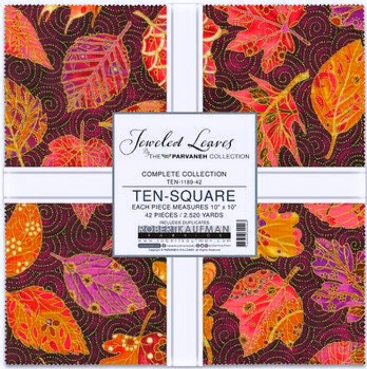 Jeweled Leaves Ten Square - 42 pc. Layer Cake - Robert Kaufman