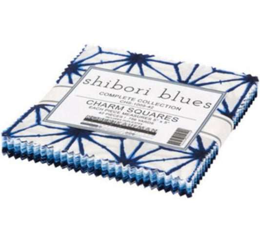Shibori Blues Charm Pack - Complete Collection by Sevenberry for Robert Kaufman Fabrics - 42 pc 5 x 5 in.