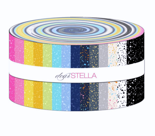Stardust Strip Roll - 40 Colors, 2 1/2" strips. 100% cotton precut fabric. By Dear Stella Fabrics