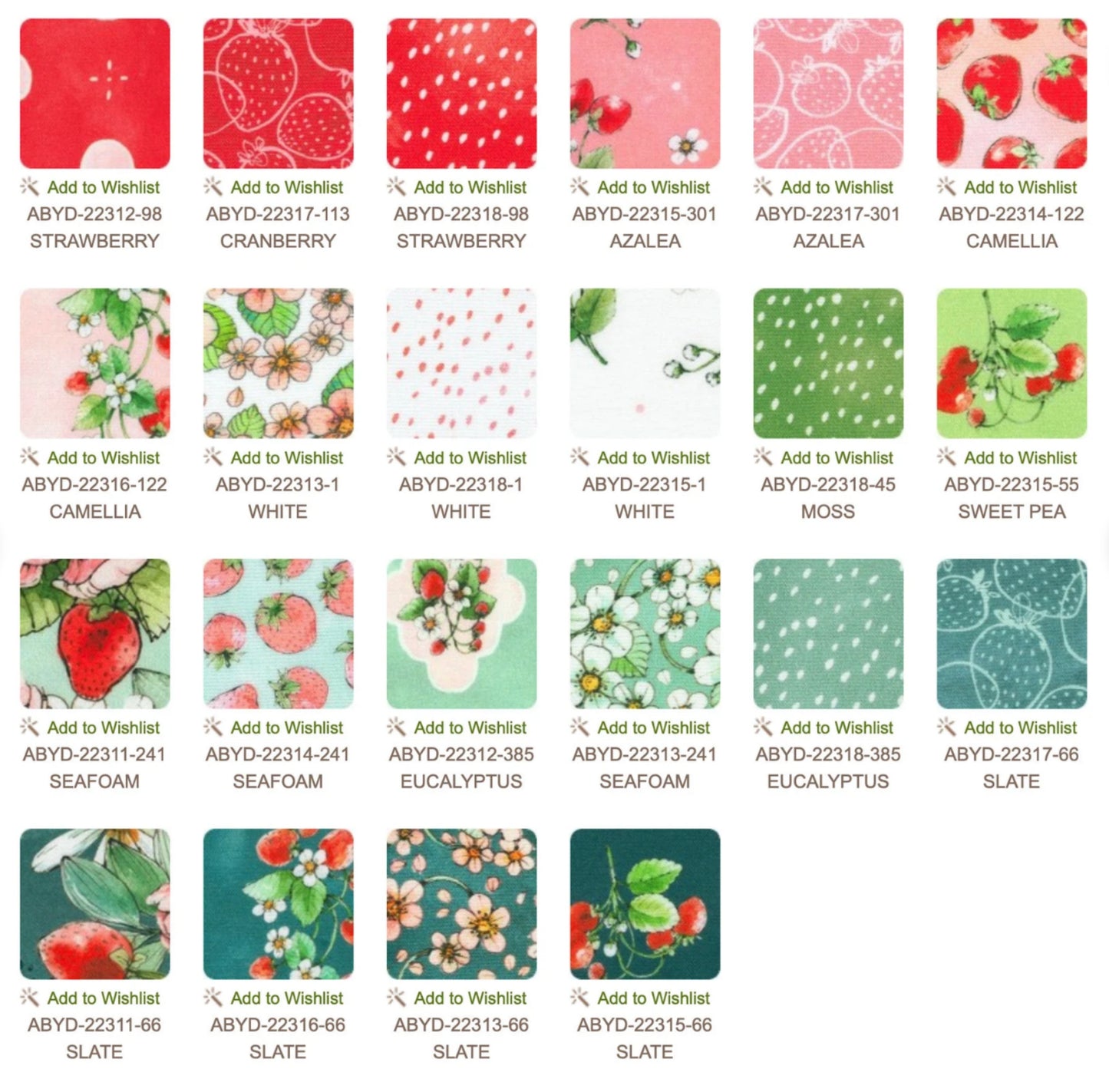 Strawberry Season Charm Pack - Briar Hill Designs - Wishwell Fabrics