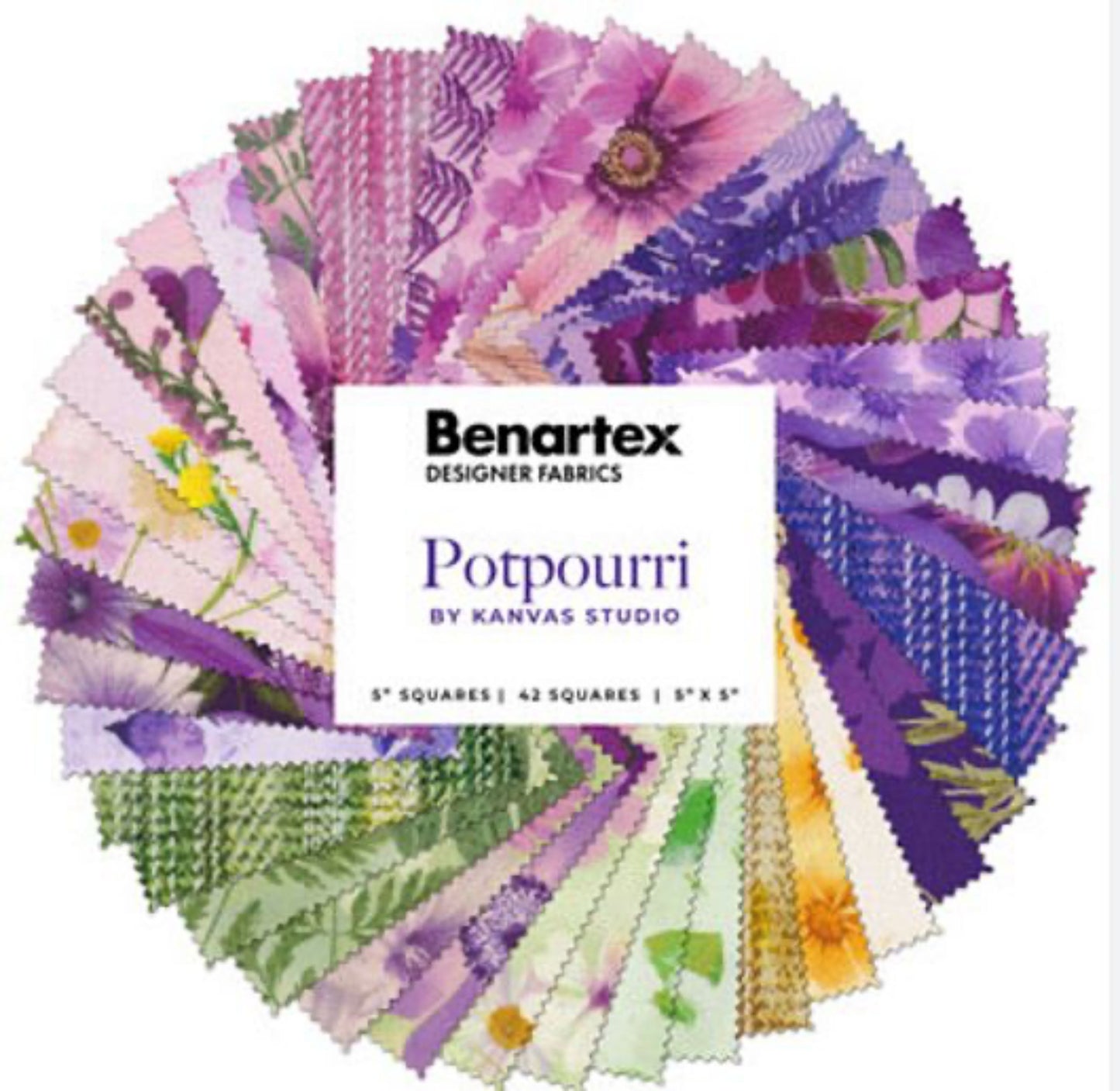 Potpourri Charm Pack 5 in Kanvas Studio for Benartex 42 piece precut