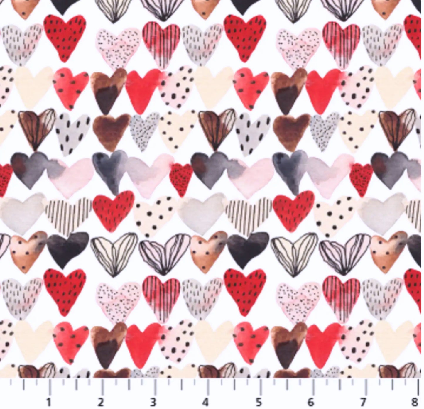 Hearts - 90487-10 - Roses are Red Collection - Figo Fabrics