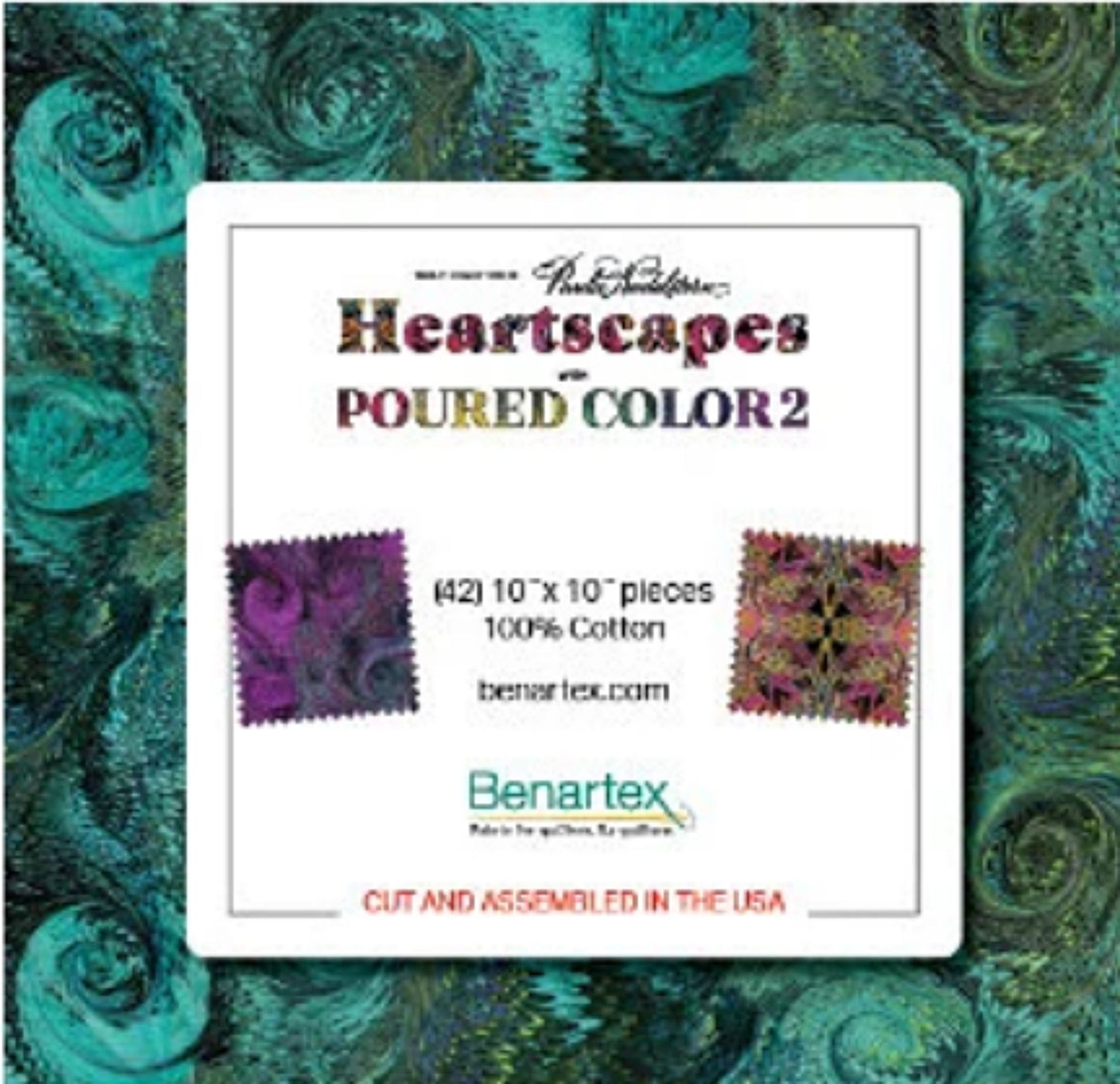 Heartscapes Poured Color 2 Layer Cake 10 x 10 in | Paula Nadelstern for Benartex 42 Piece Layer Cake