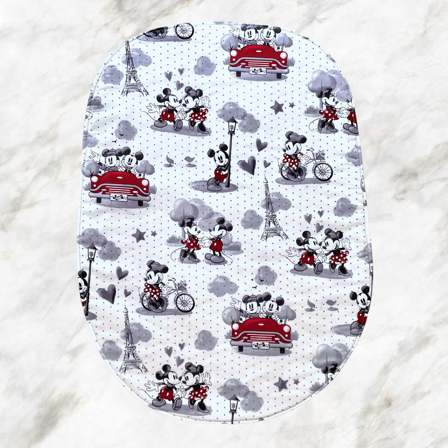 Stand Mixer Slider Mat - Retro Mickey and Minnie Mouse Paris Fabric