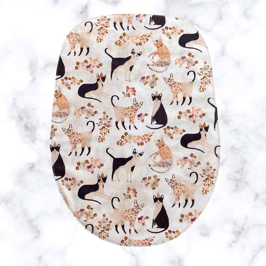 Stand Mixer Slider Mat - Marcel Cats With Flowers