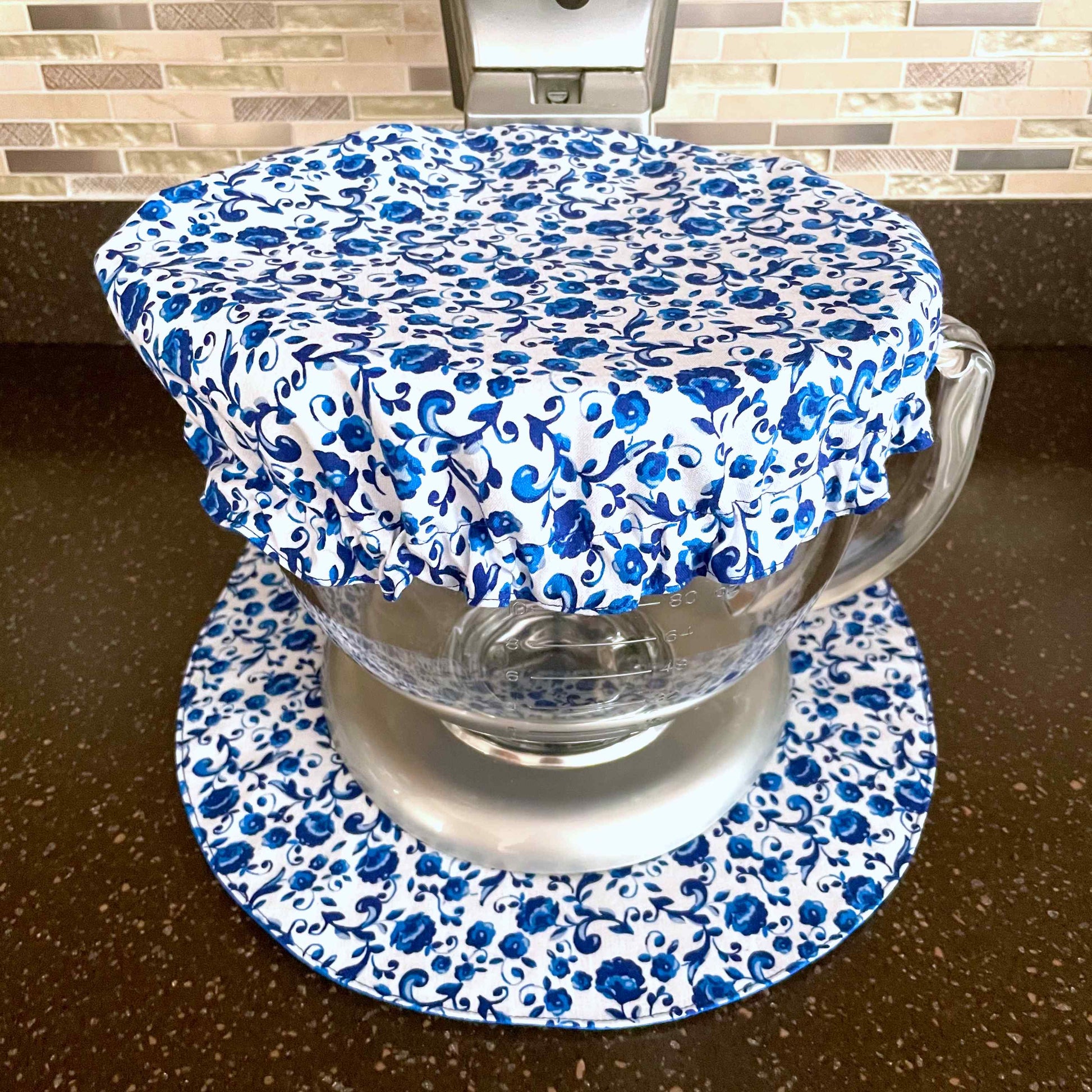 Reusable Dish Cover - Blue & White Floral