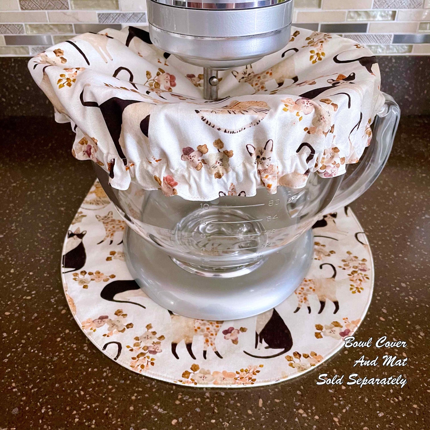 Stand Mixer Bowl Covers - Marcel Cats With Flowers