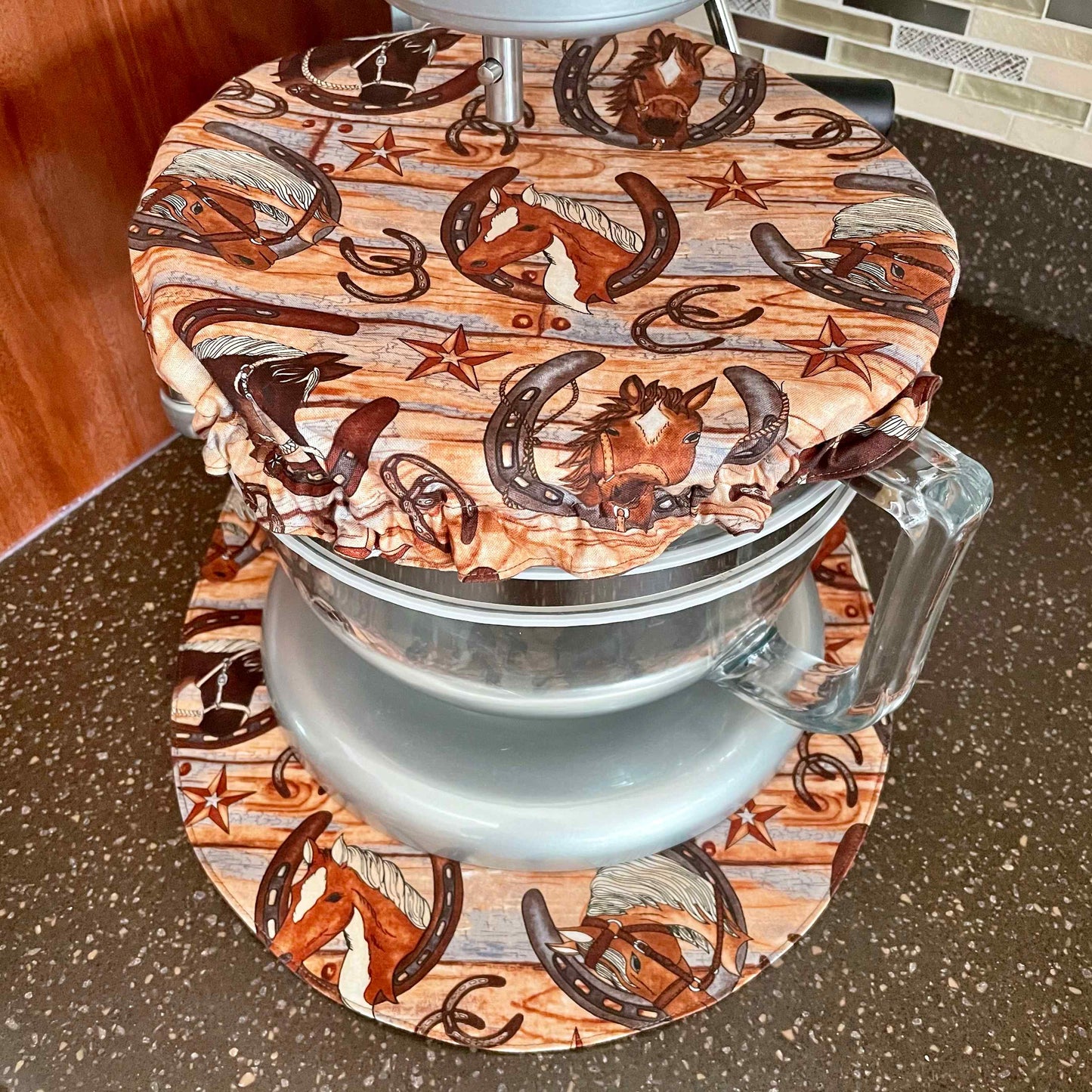 Stand Mixer Bowl Covers - Horses and Horseshoes