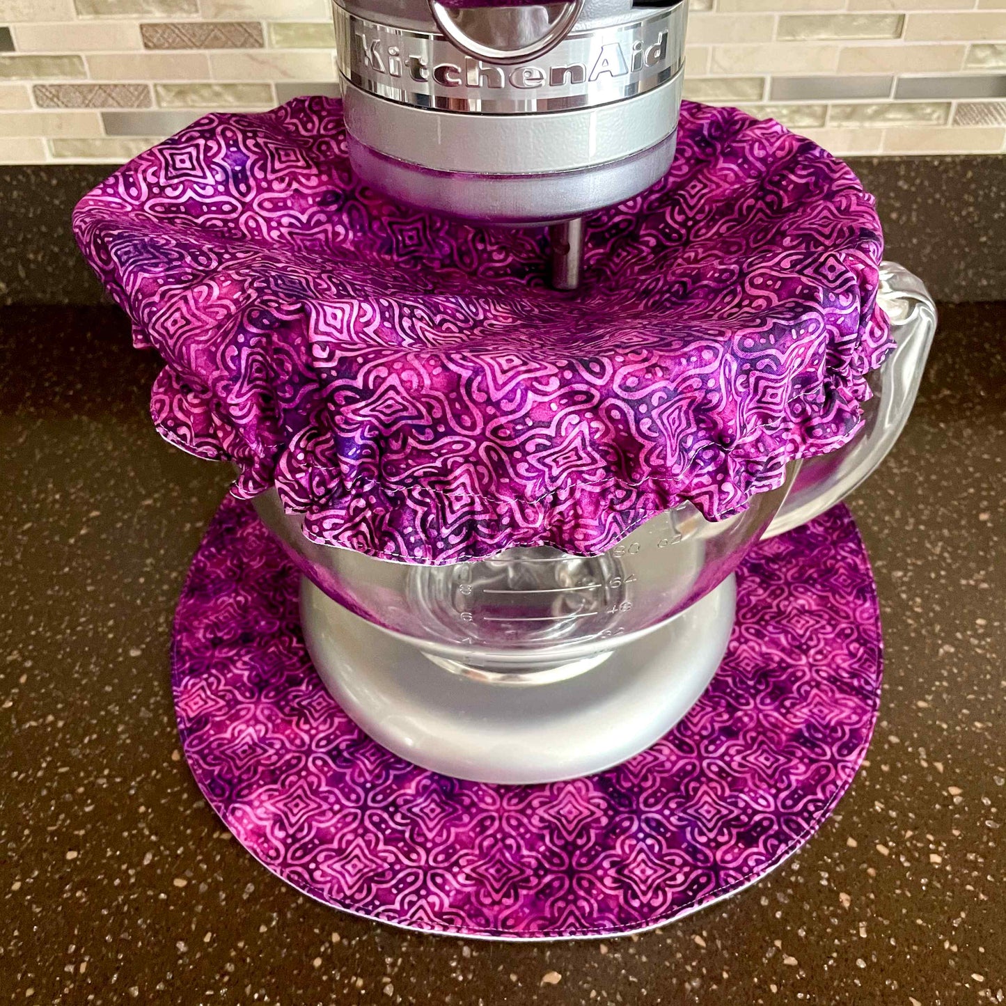 Stand Mixer Slider Mat - Purple Batik