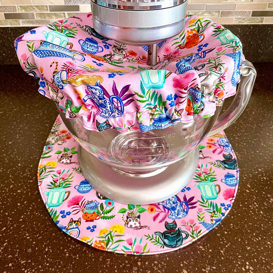Stand Mixer Bowl Covers - Cat Tea Party