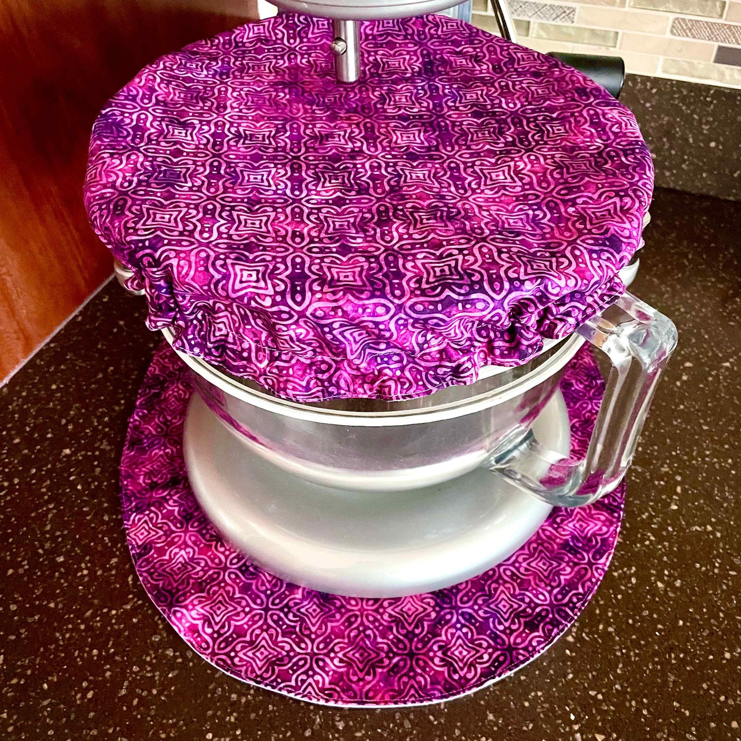 Stand Mixer Slider Mat - Purple Batik