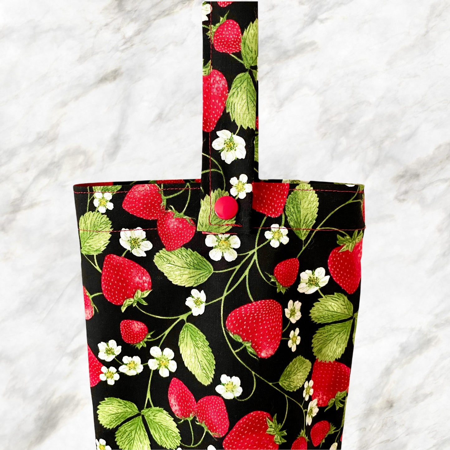 Plastic Bag Holder Dispenser - Strawberries and Vines