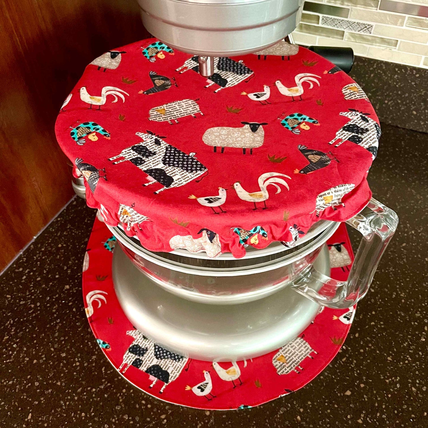 Stand Mixer Slider Mat - On The Farm - Red