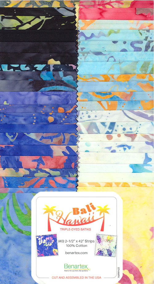 Bali Batiks Hawaii Strip-pies 40 pc Jelly Roll by Benartex