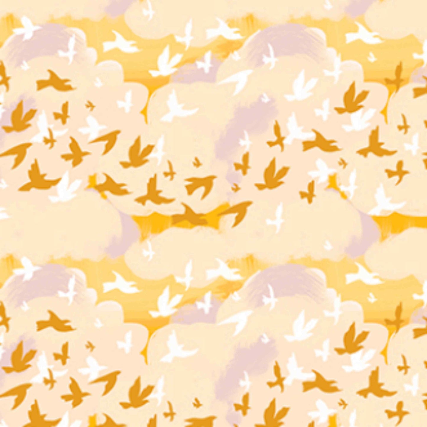 Birds - Summer's End - Yellow Multi - 90339-50 - Figo Fabrics