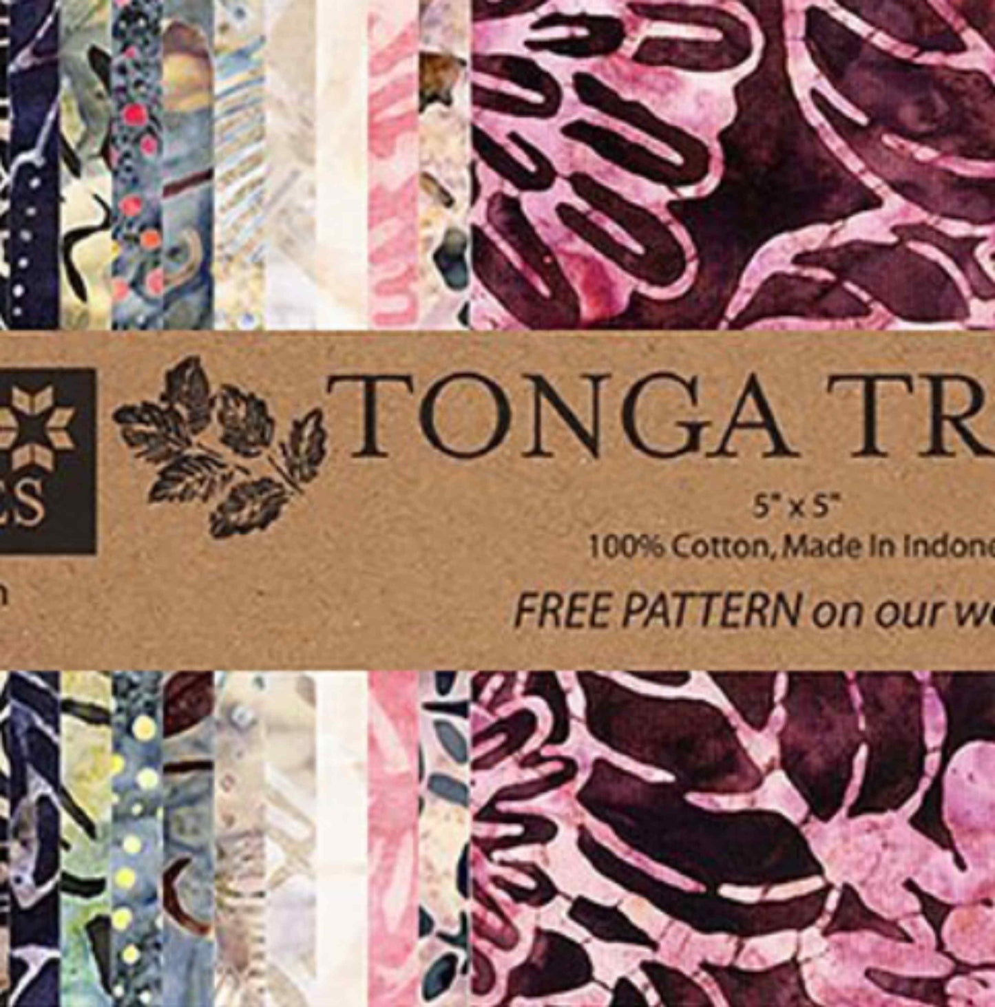 Tonga Treats Black Cherry Charm Pack | Timeless Treasures 42 Piece 5" Charm Pack | Treat-Mini 42