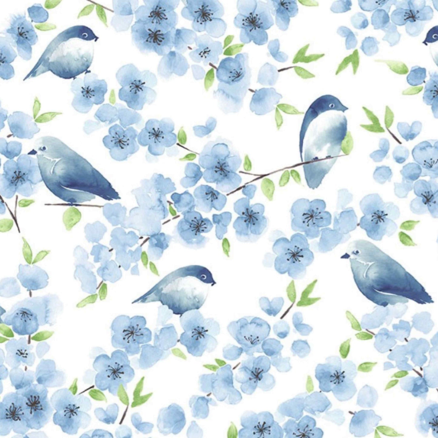 Fabric By The Yard - Bluebird Family - DDC9928-BLUE