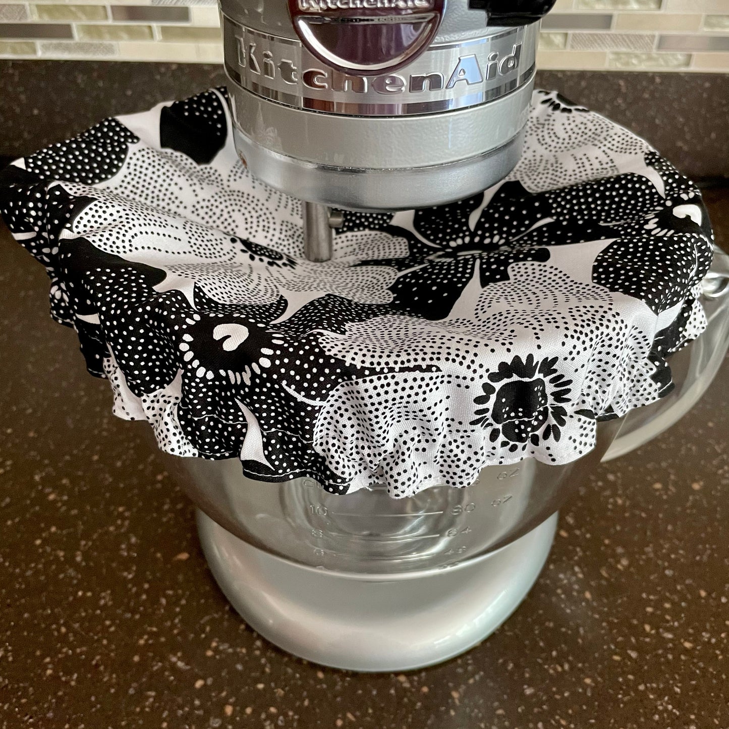 Stand Mixer Bowl Covers - Black and White Floral