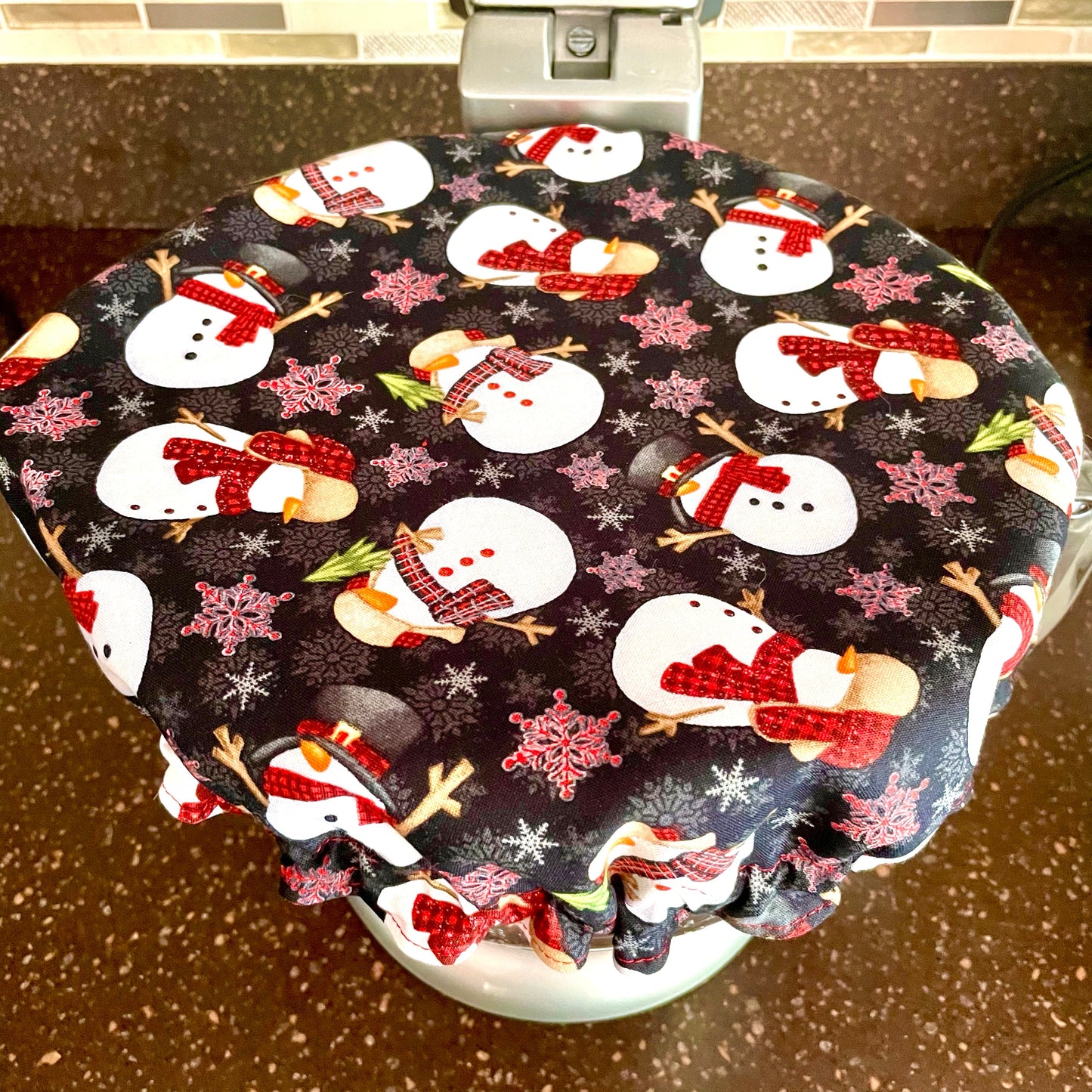 Stand Mixer Bowl Covers - Christmas Snowmen