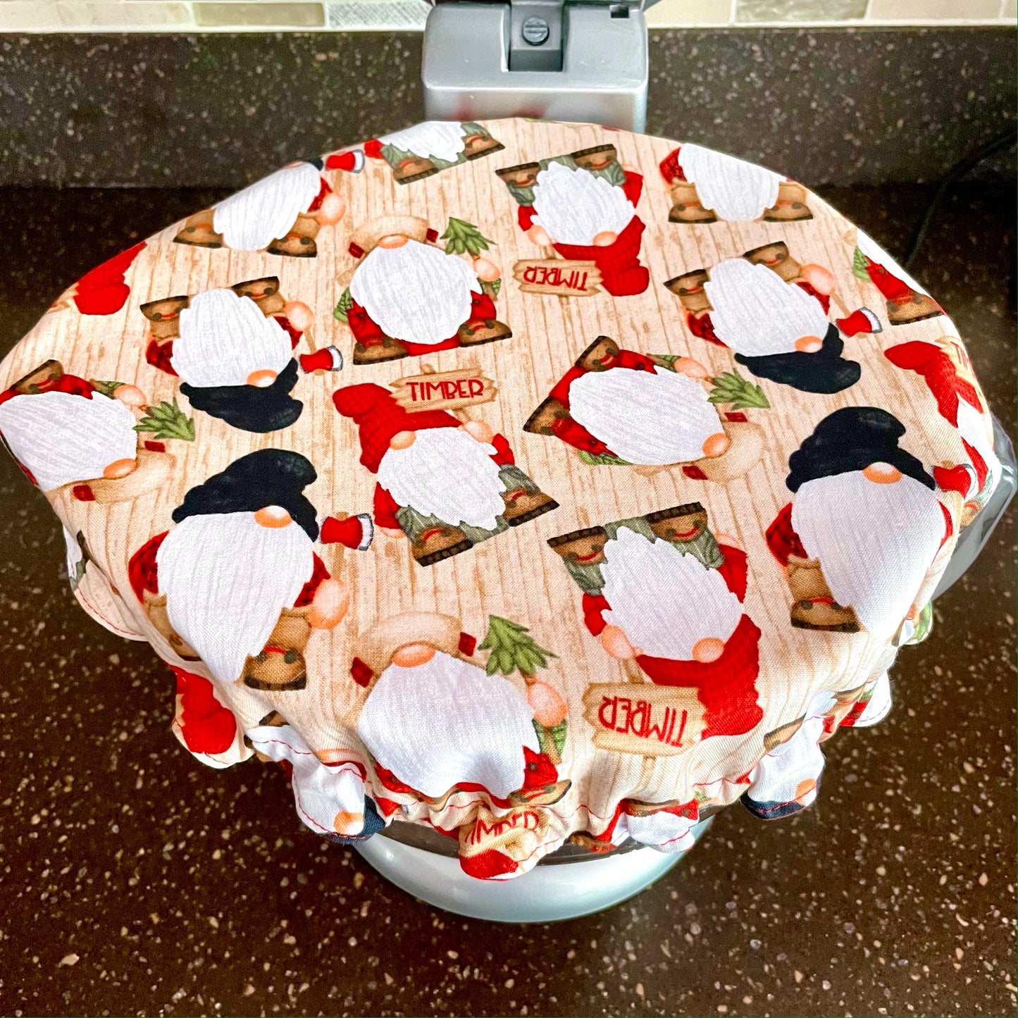 Stand Mixer Bowl Covers - Christmas Timber Gnomes