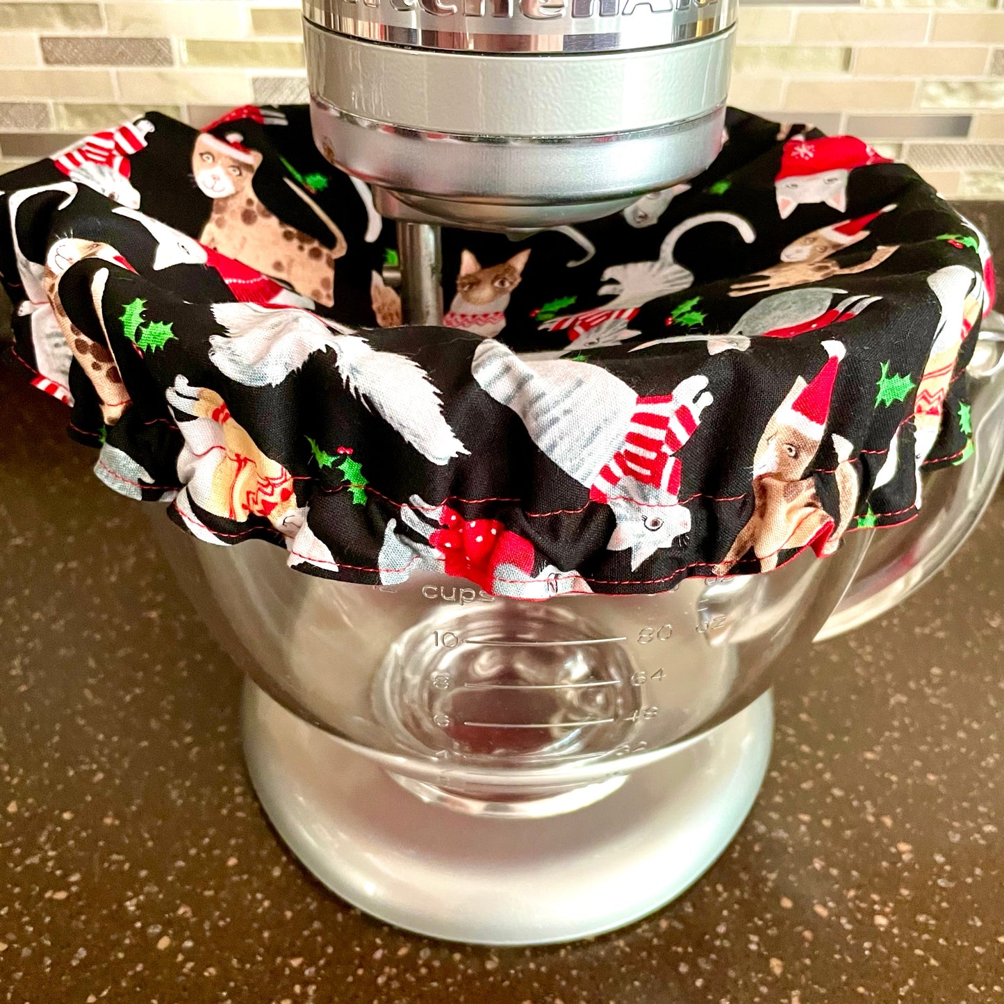 Christmas Cats Mixer Bowl Cover KitchenAid Artisan 5qt.