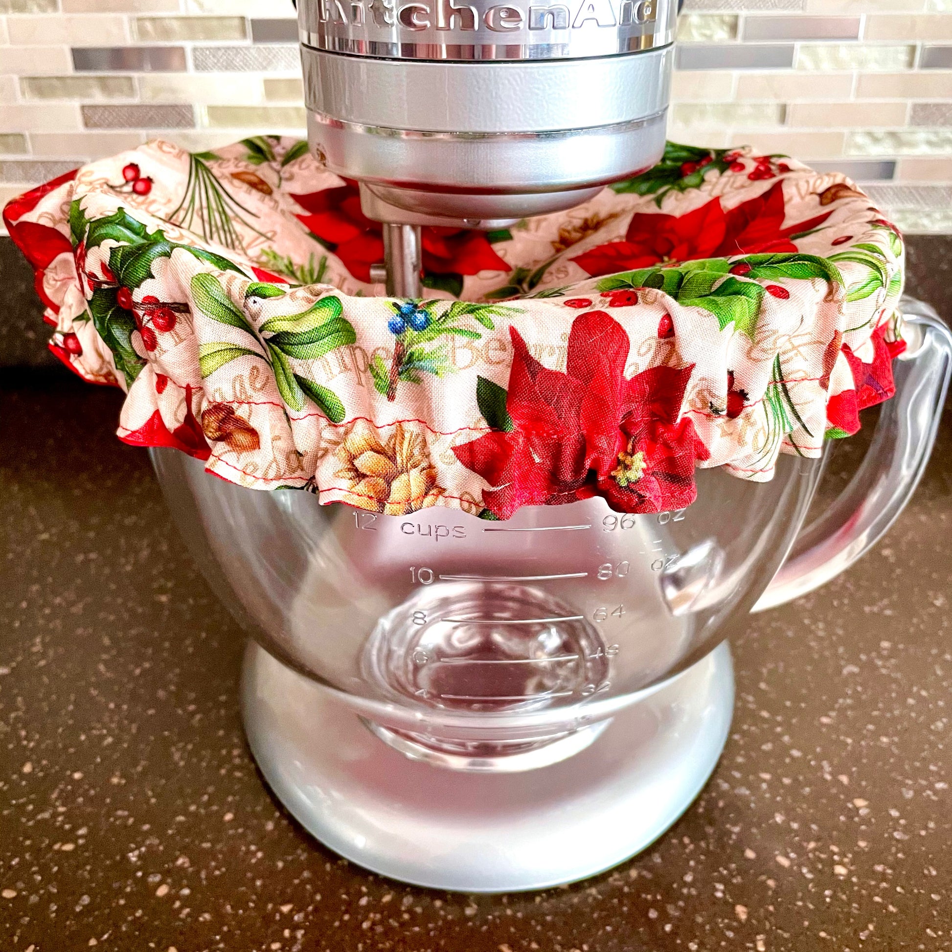 Christmas Poinsettia Mixer Bowl Cover KitchenAid Artisan 5qt.