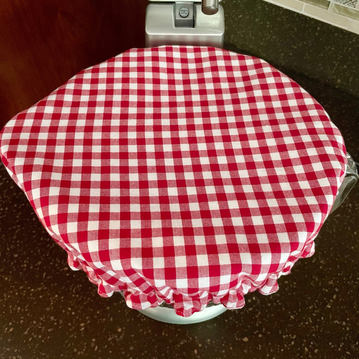 Stand Mixer Bowl Covers - Crimson Red Gingham Check
