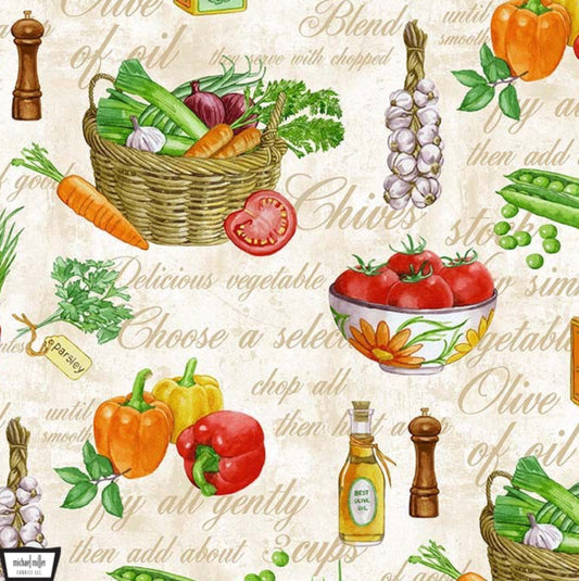 Healthy Eatery - Fresh Vegetables Fabric - Tast of the Season Collection from Michael Miller
