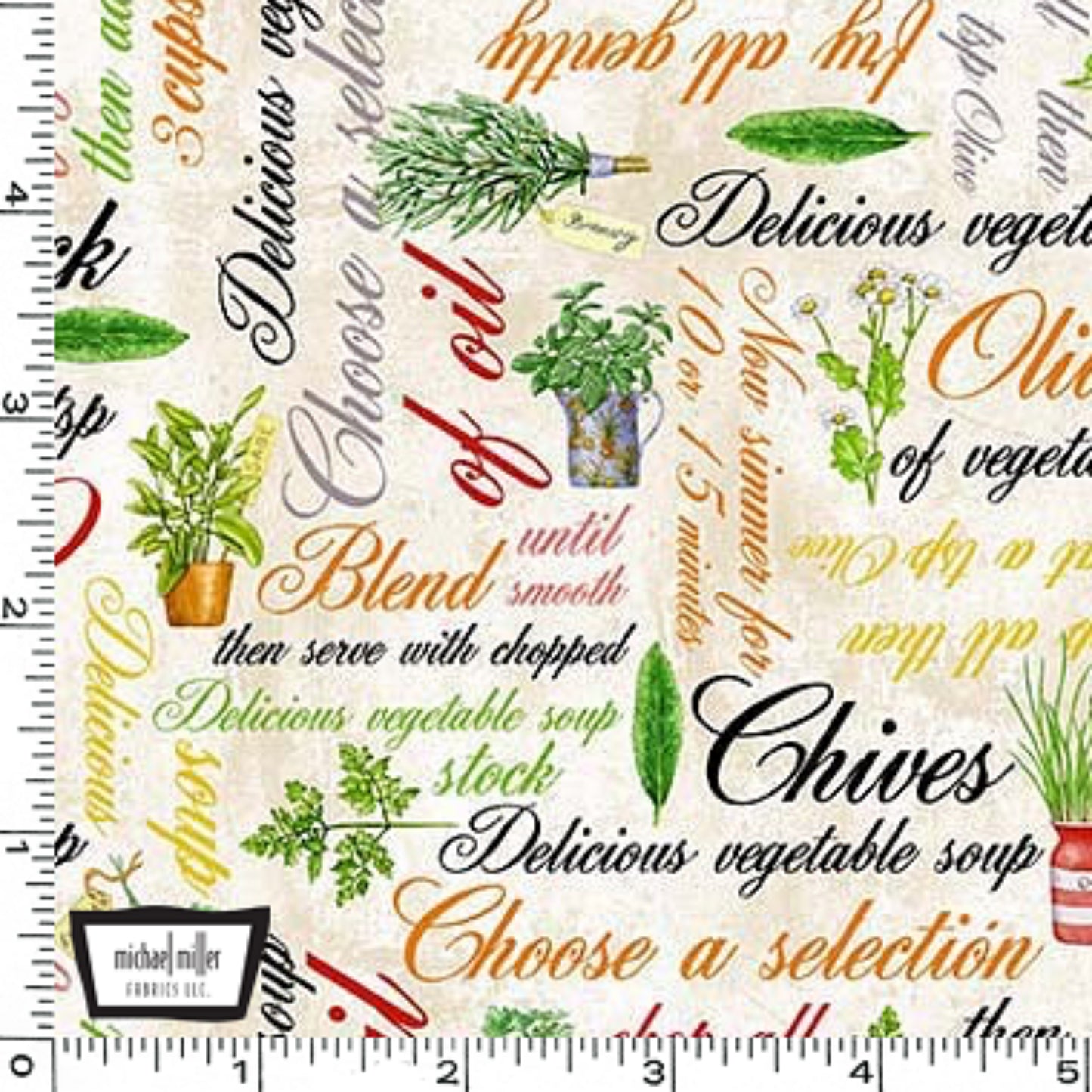 Fabric By The Yard - Perfect Combination - Herbs - CX10873 - Taste of The Season - Michael Miller