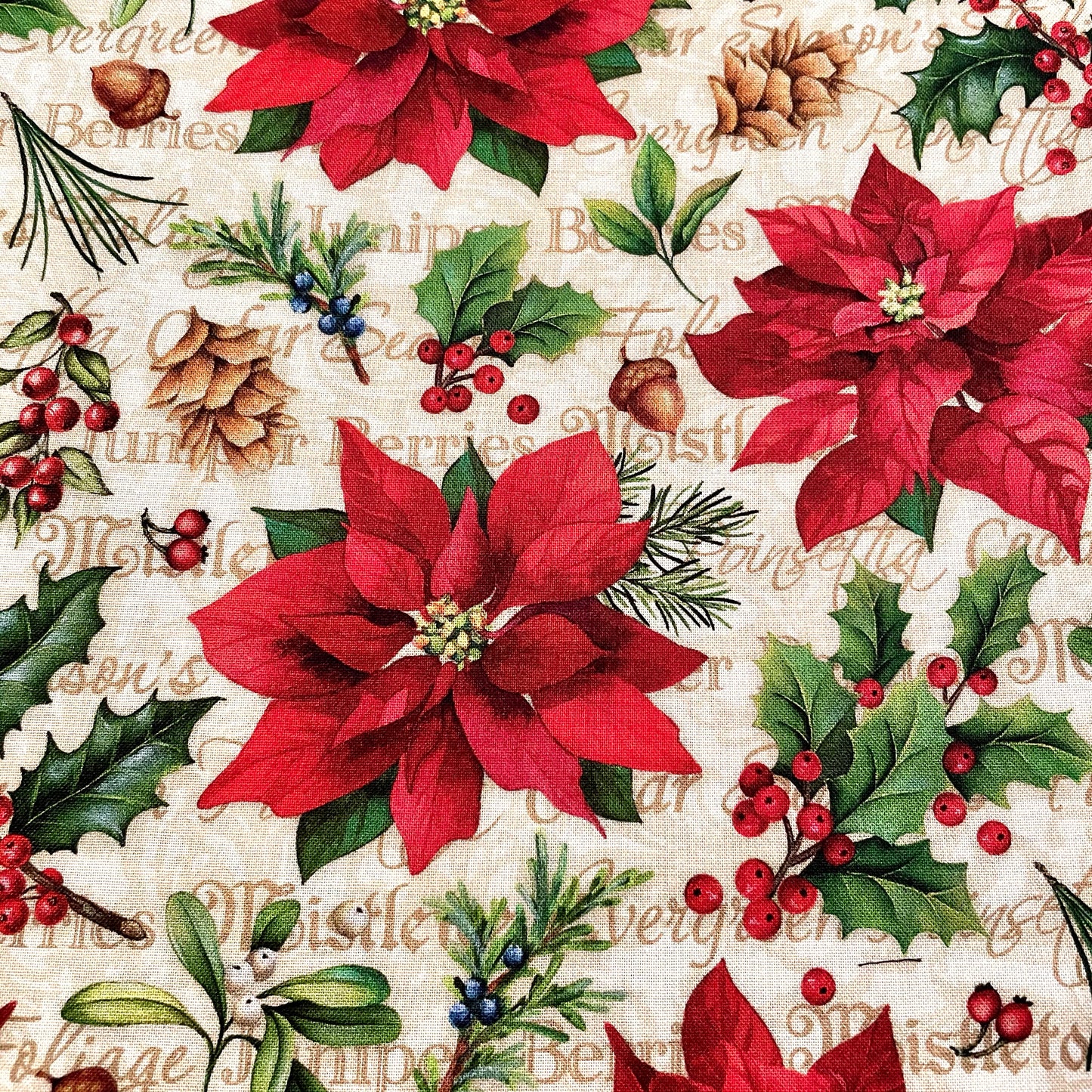 Christmas Poinsettia Fabric