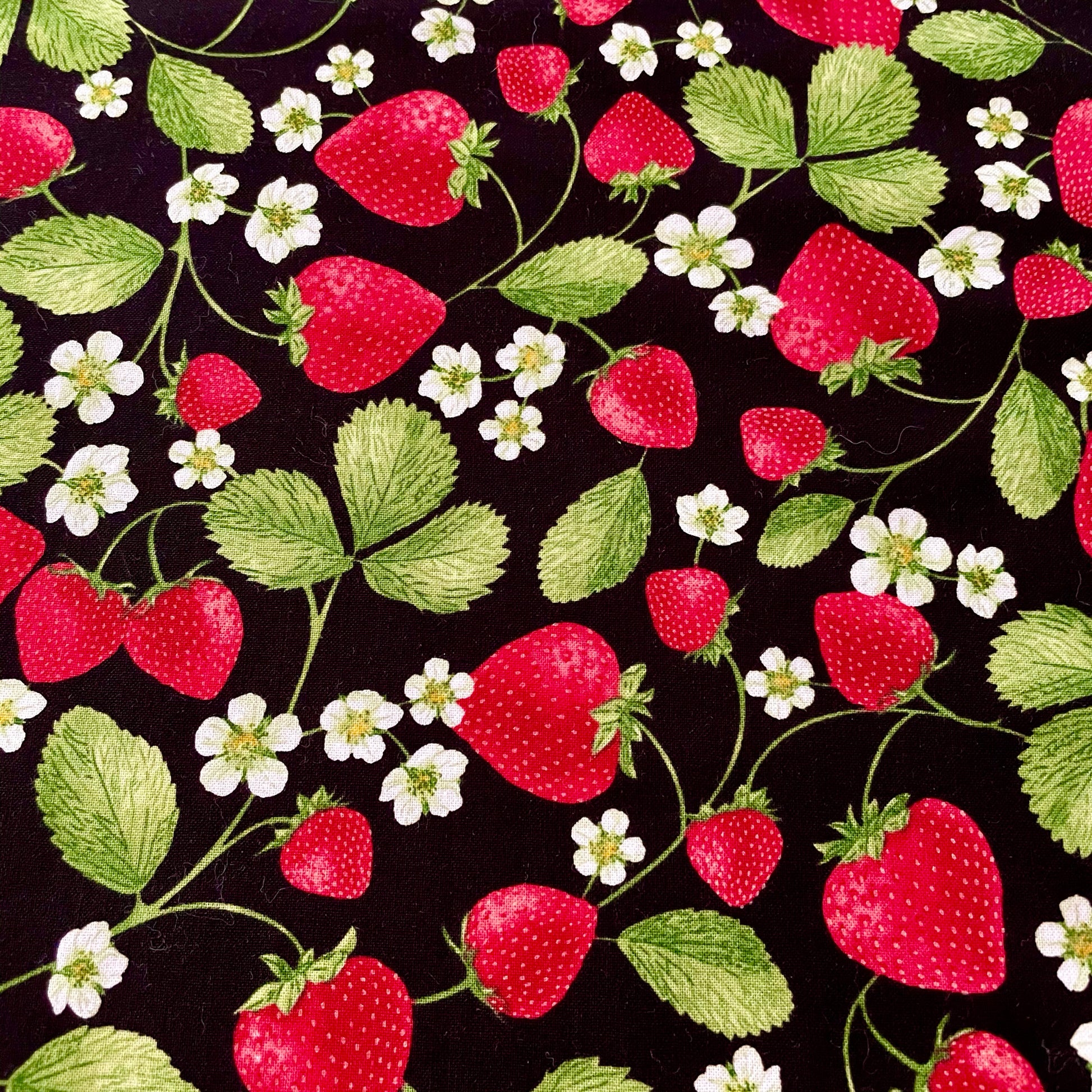 Strawberries and Vines Fabric by Timeless Treasures.