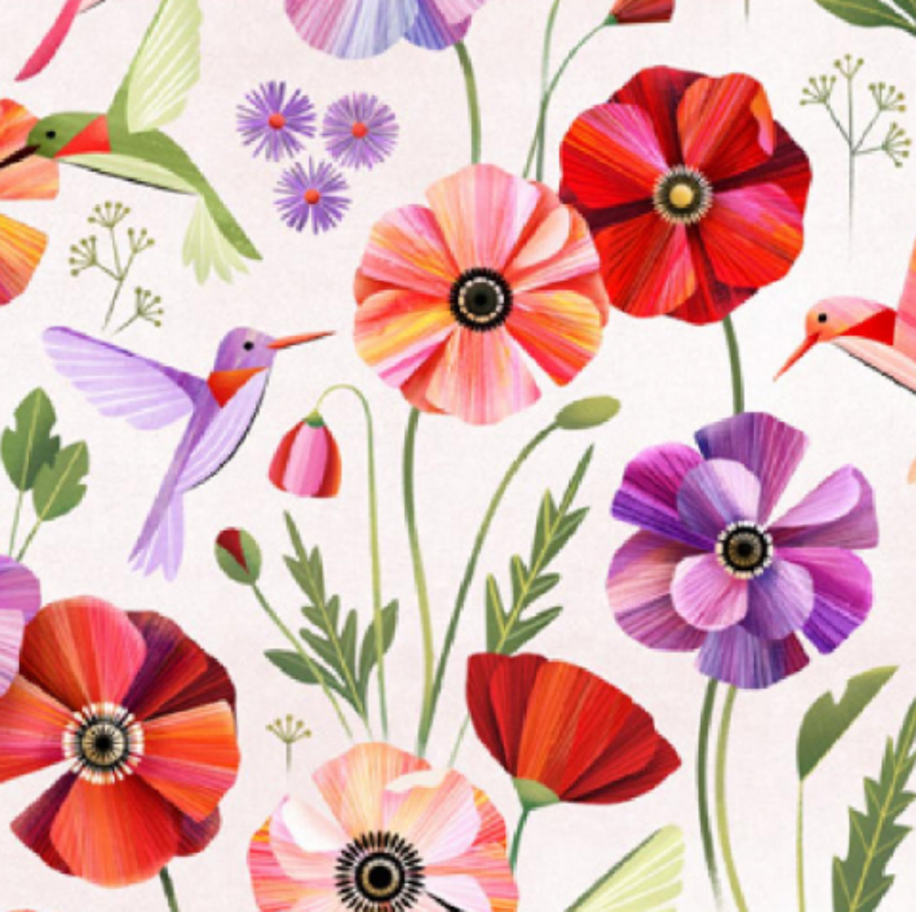 Fabric By The Yard | Poppy Field | Sunday Collection | Figo Fabrics ...