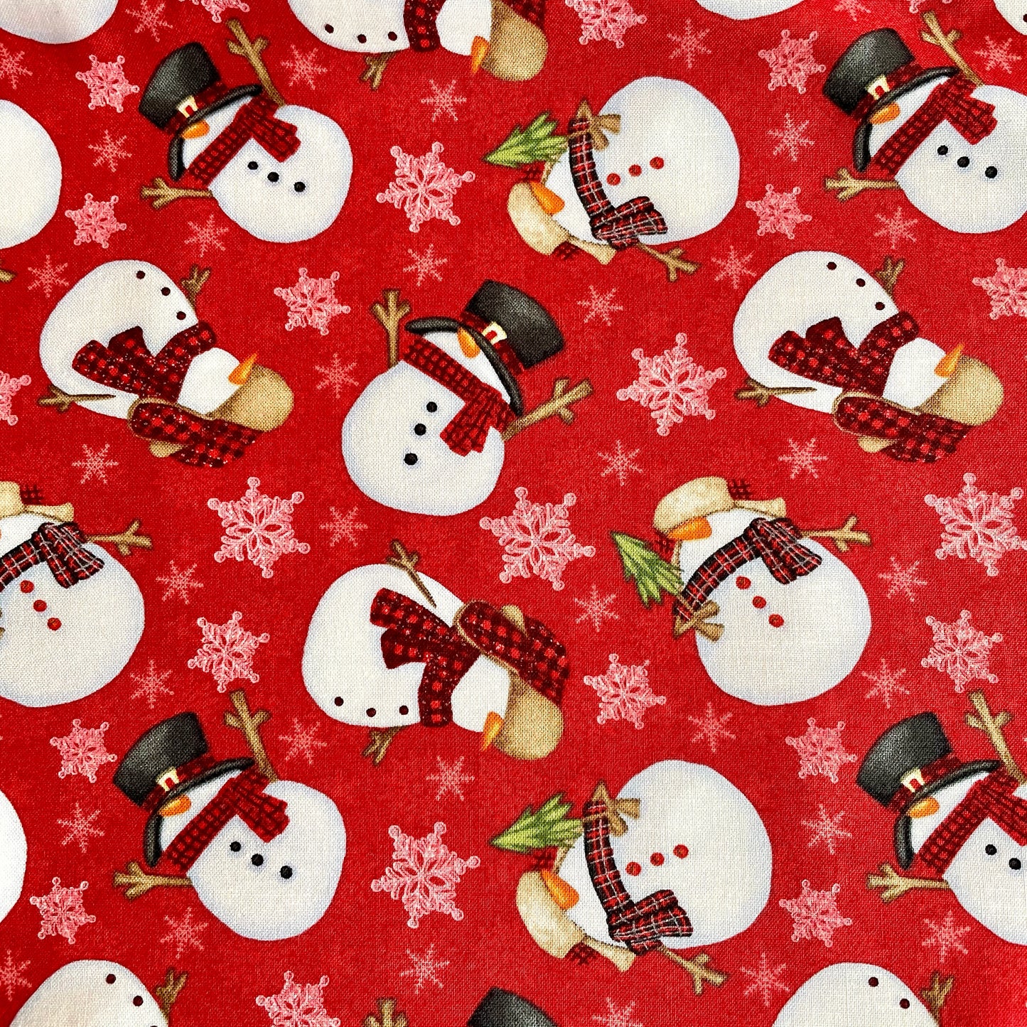 Timber Snowmen Red Background