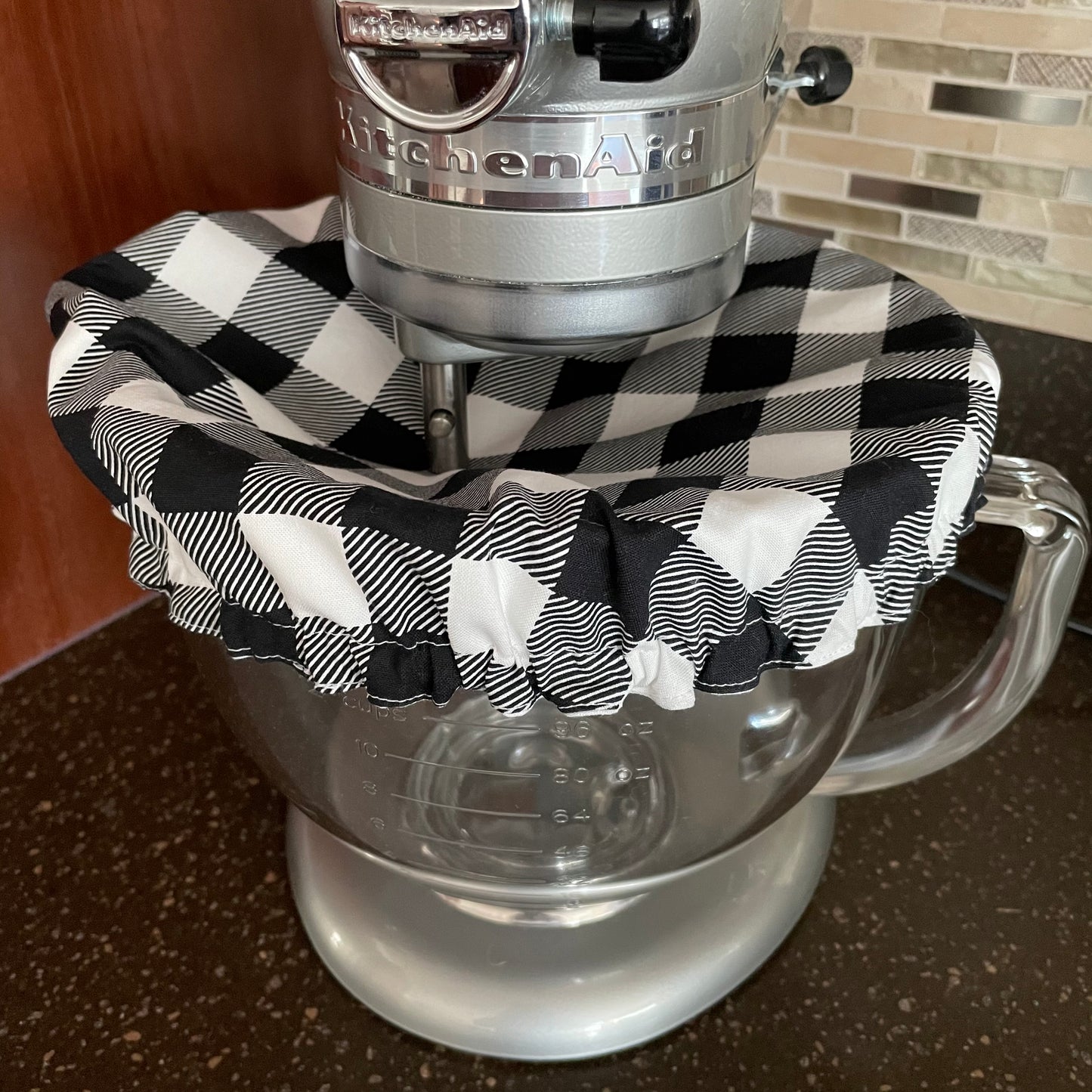 Stand Mixer Bowl Covers - Black and White Gingham