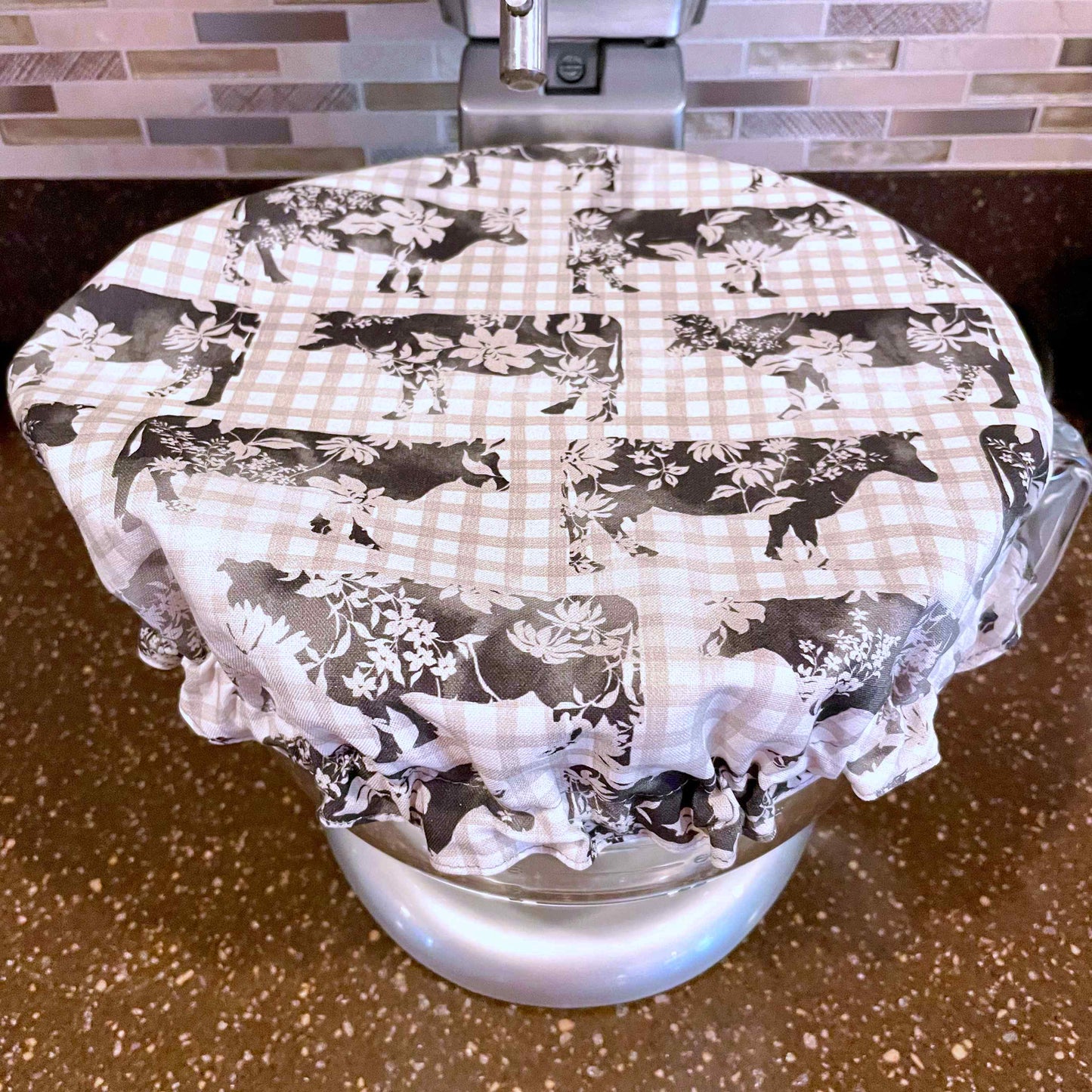 Stand Mixer Bowl Covers - Floral Cows