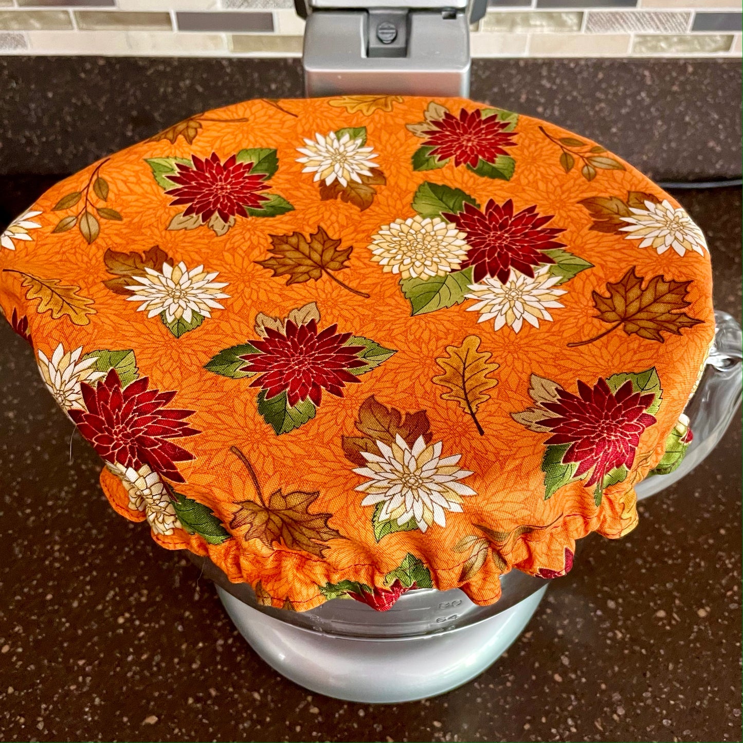Stand Mixer Bowl Covers - Orange Fall Floral