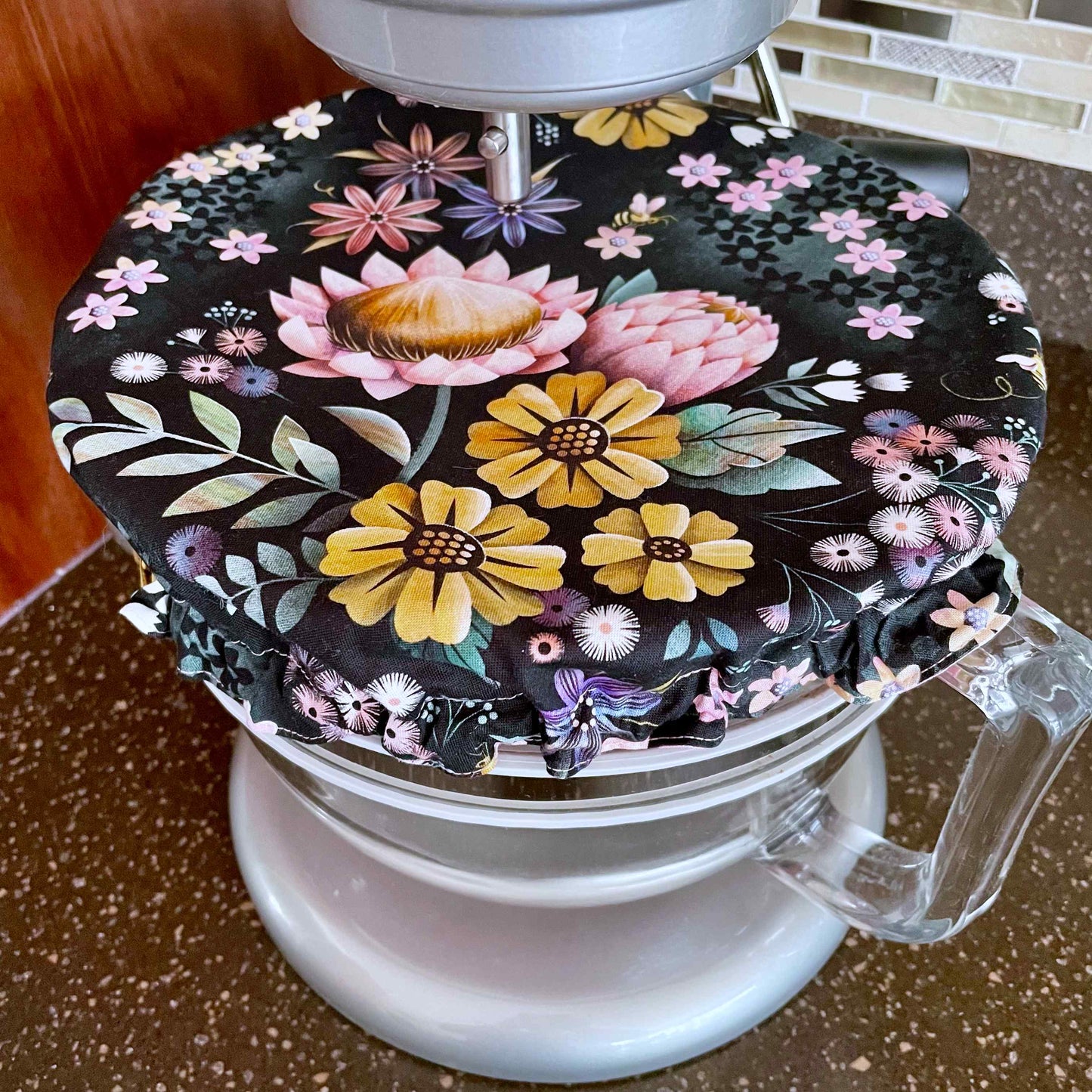 Stand Mixer Slider Mat | Honeybloom Bees and Flowers Mixer Slider Mat