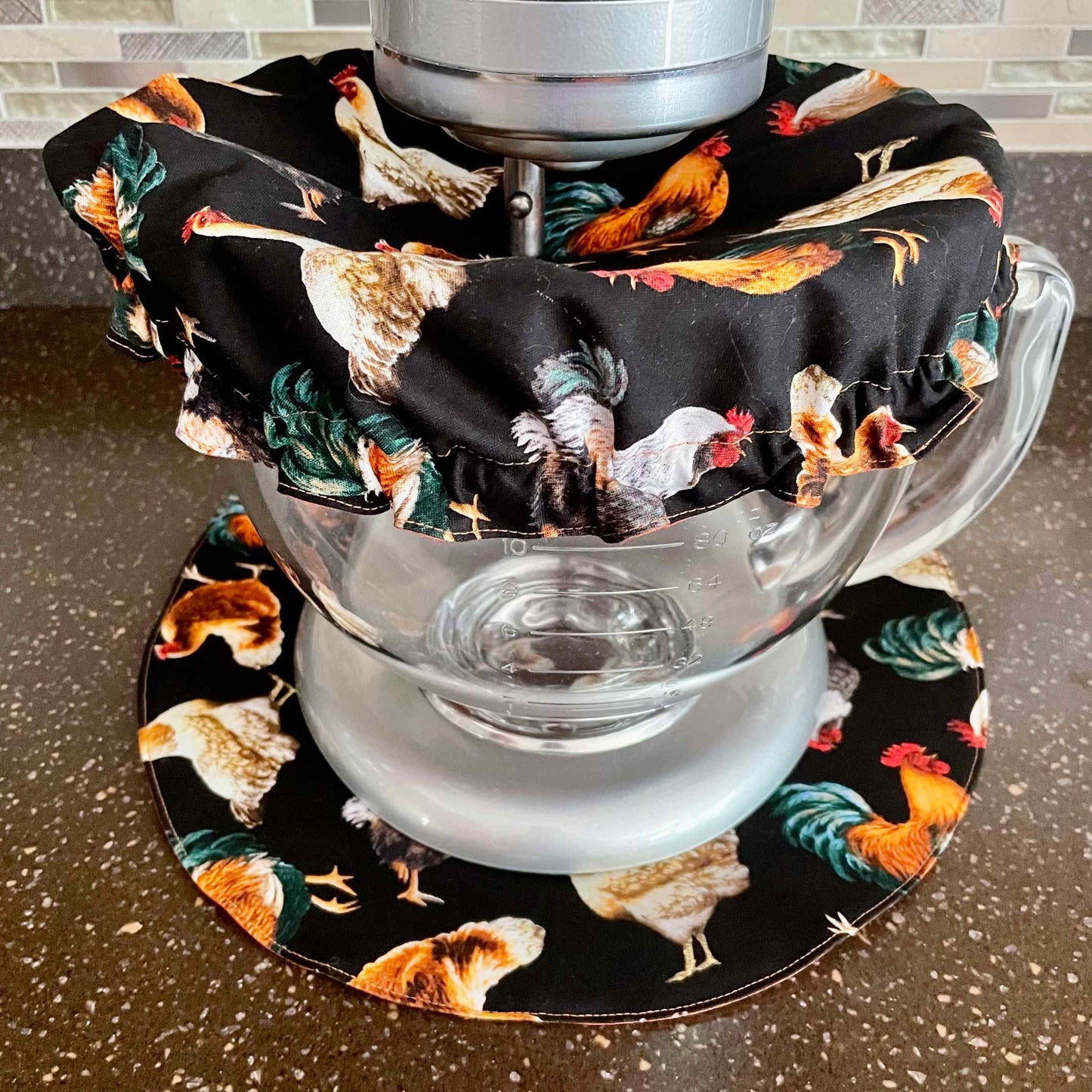 Stand Mixer Bowl Covers -  Roosters and Chickens Farmhouse Theme
